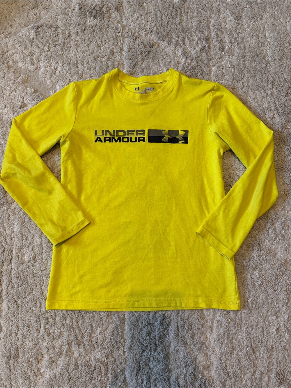 Boys Under Armour Yellow Long Sleeve Logo Tee